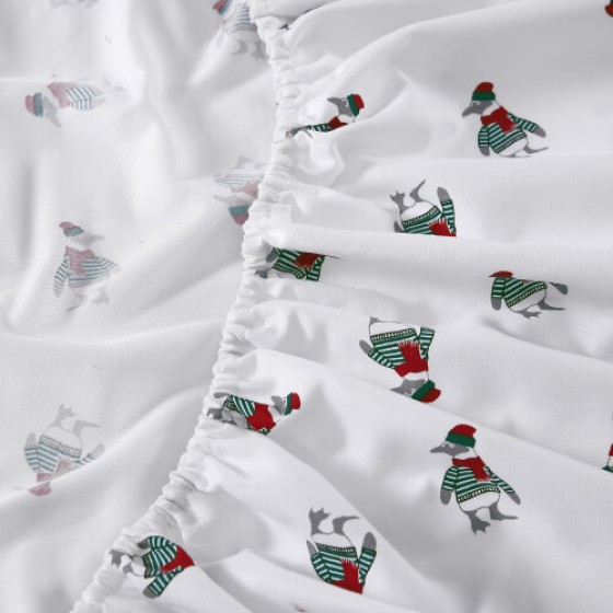 Nautica - フランネルブラッシュ加工されたクイーンサイズのベッドシーツセット、柔らかくて心地よい、ホームデコレーション（ペンギントスツイン）